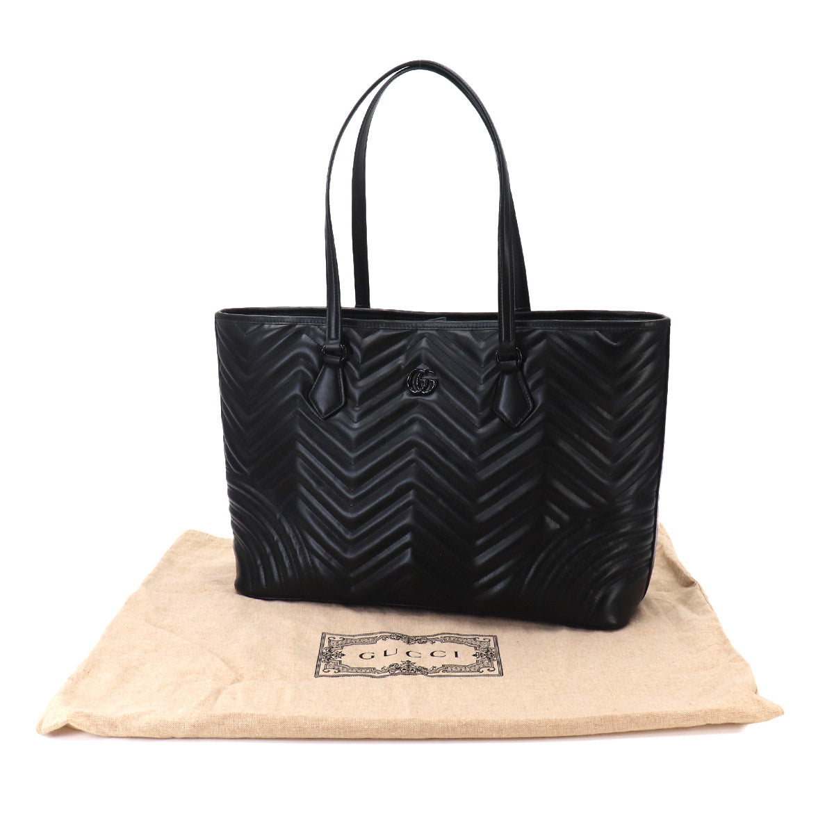 GG Marmont Quilting Large Tote Bag Leather Black 739684 Purse
