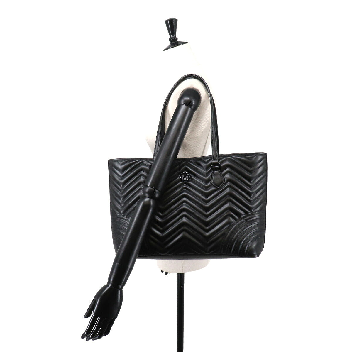 GG Marmont Quilting Large Tote Bag Leather Black 739684 Purse