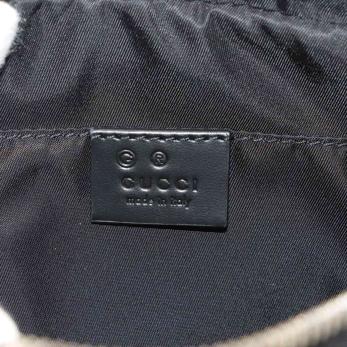 Web Stripe Belt Bag Crossbody Bag Canvas Leather Black 630919