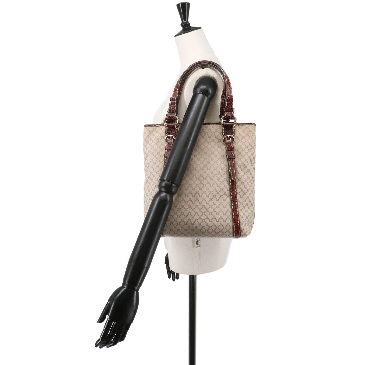 Macadam Tote Bag Canvas Leather Beige Brown Vintage