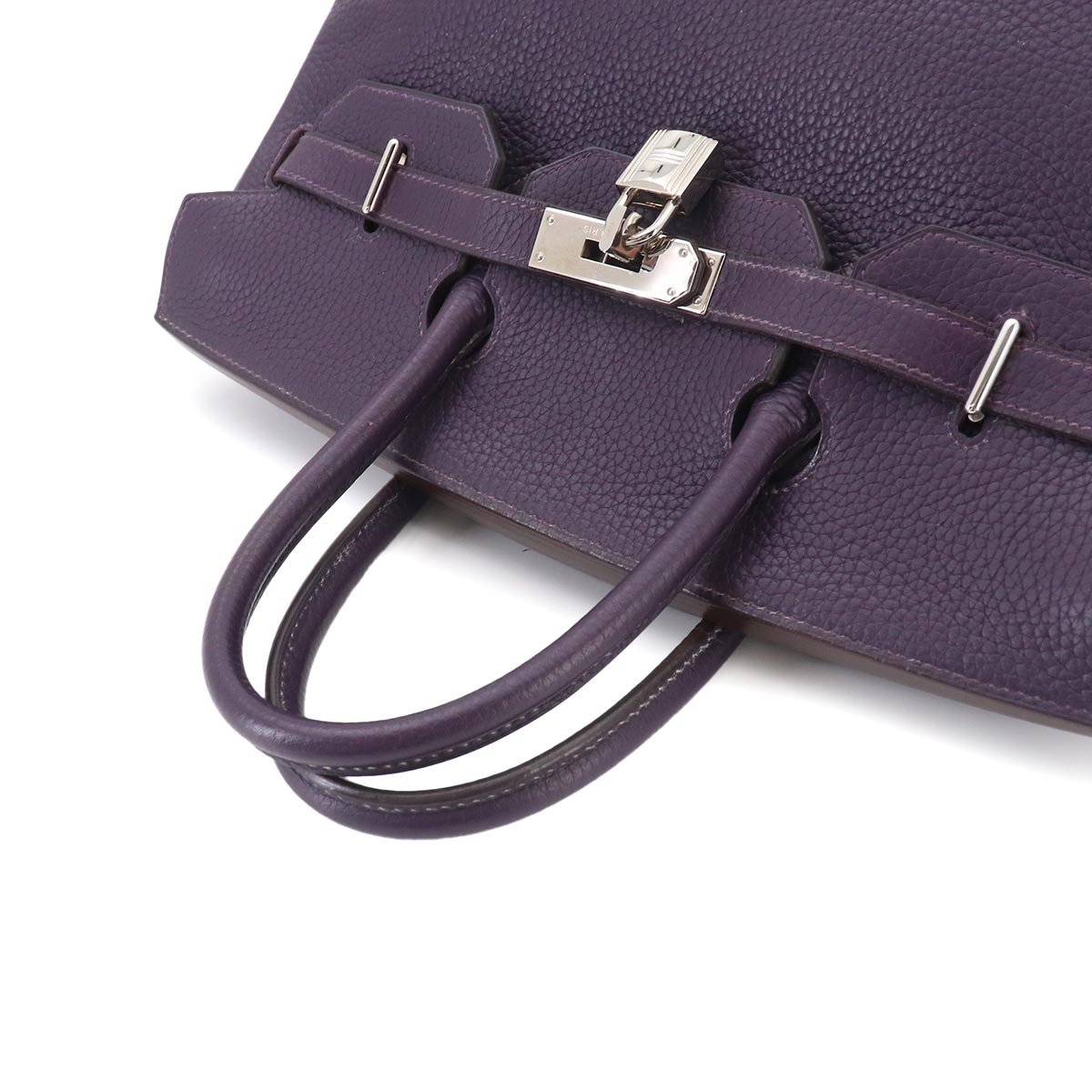 Haut a Courroies 32 Veau Togo Purple Hand Bag Vintage