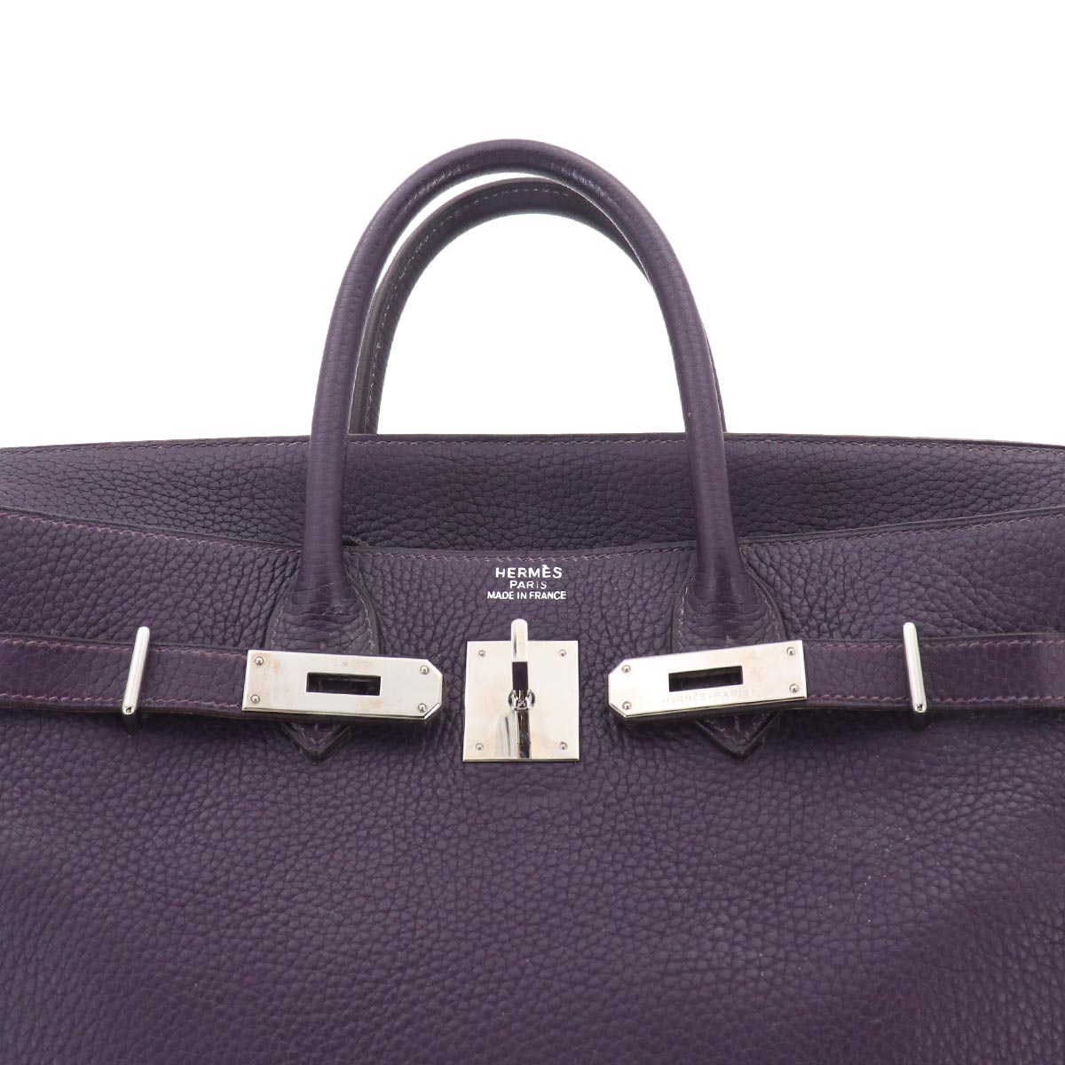Haut a Courroies 32 Veau Togo Purple Hand Bag Vintage