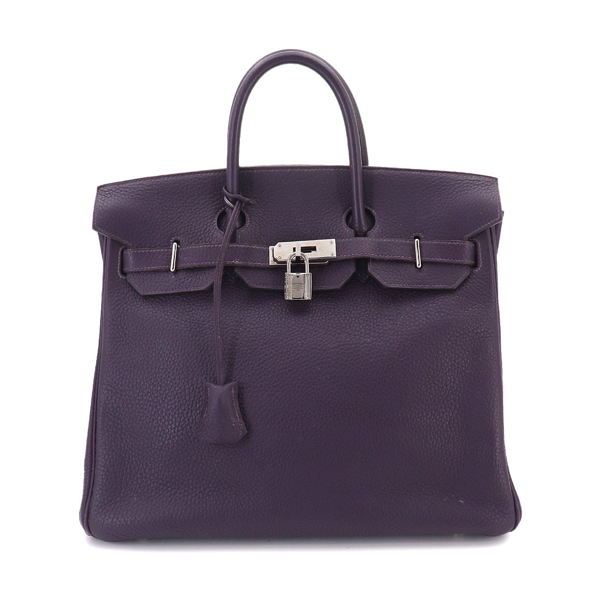 Haut a Courroies 32 Veau Togo Purple Hand Bag Vintage