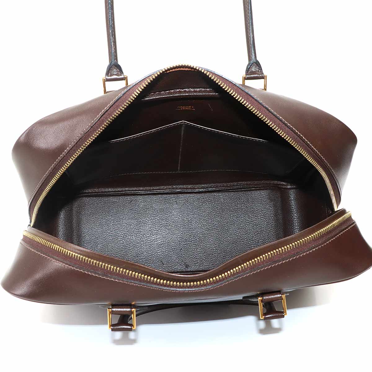 Plume 32 Hand Bag Box calf Ebene Brown Purse