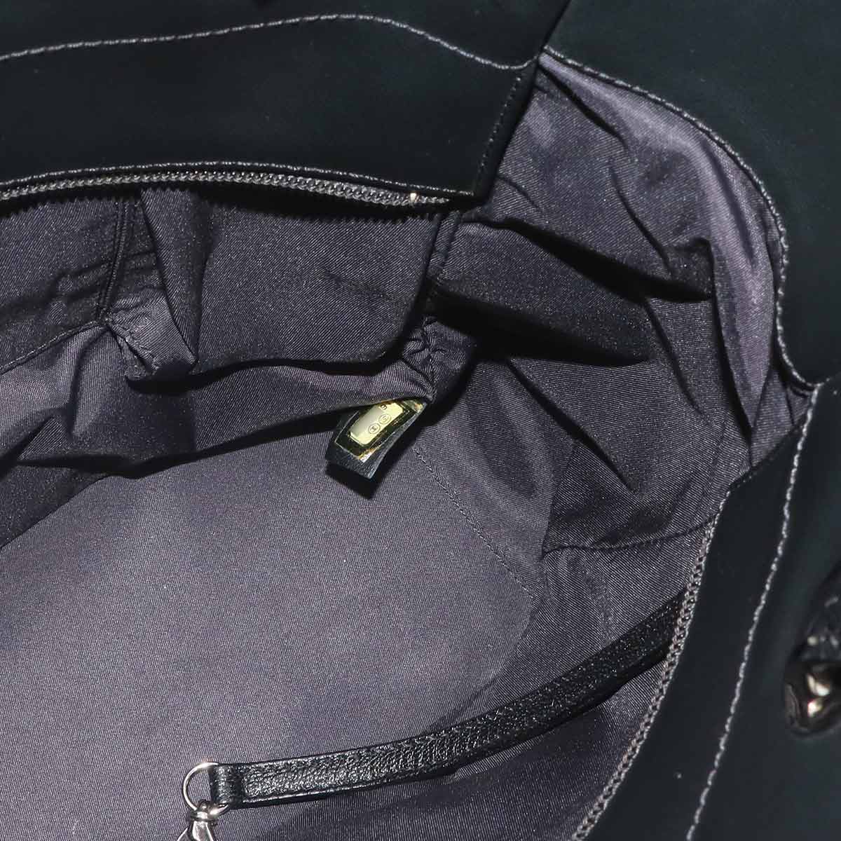 Paris Biarritz PM Tote Bag PVC Nylon Leather Black A34208 Purse