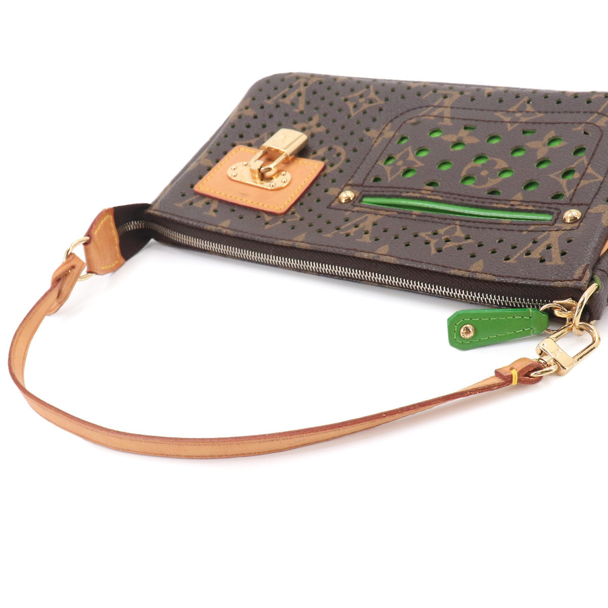 Monogram Perfo Pochette Accessories Hand Bag Vert M95184