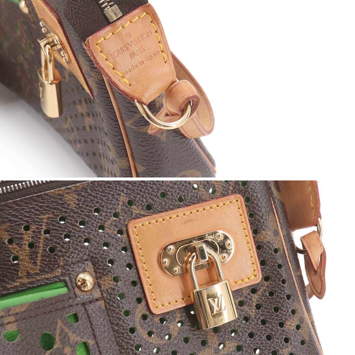 Monogram Perfo Pochette Accessories Hand Bag Vert M95184
