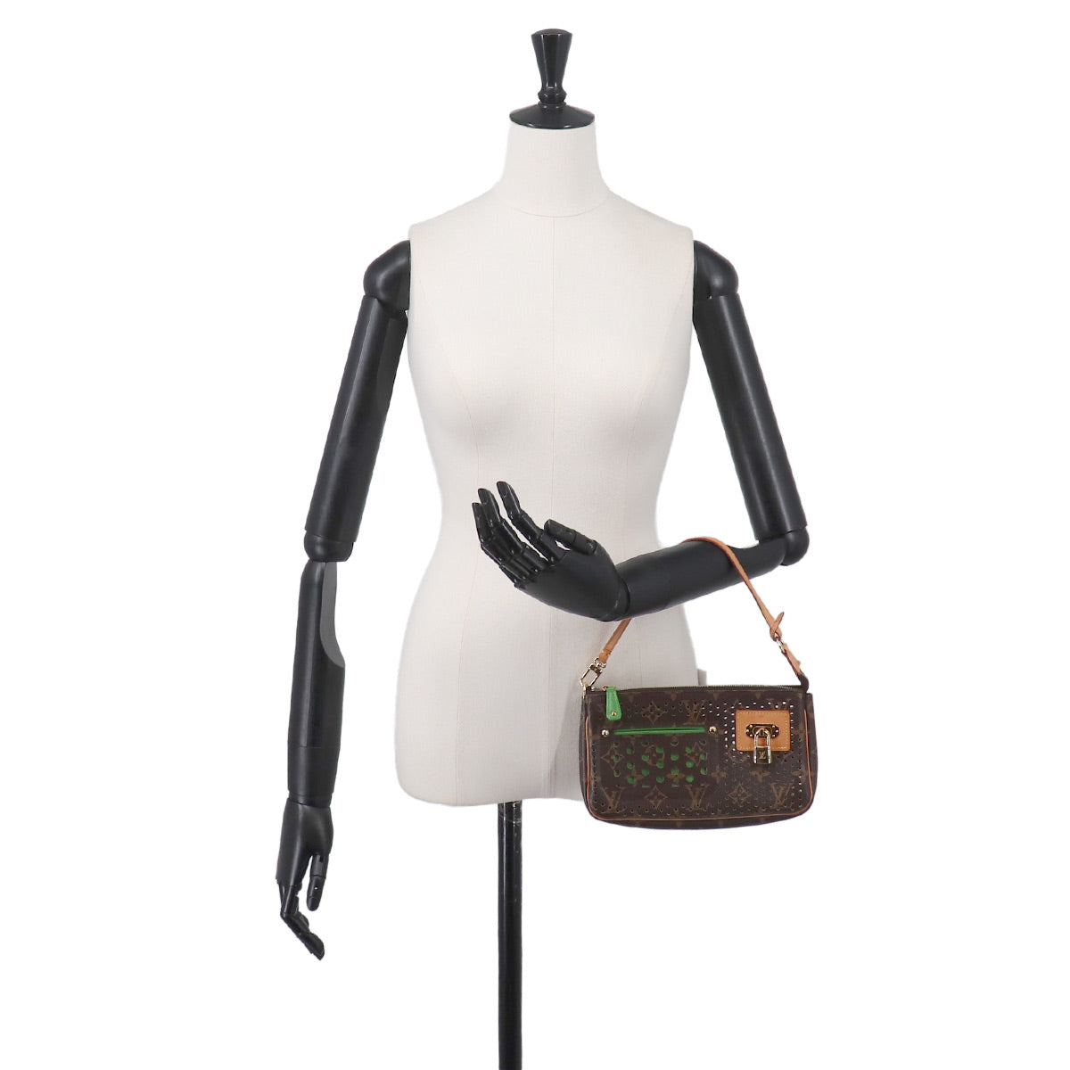 Monogram Perfo Pochette Accessories Hand Bag Vert M95184