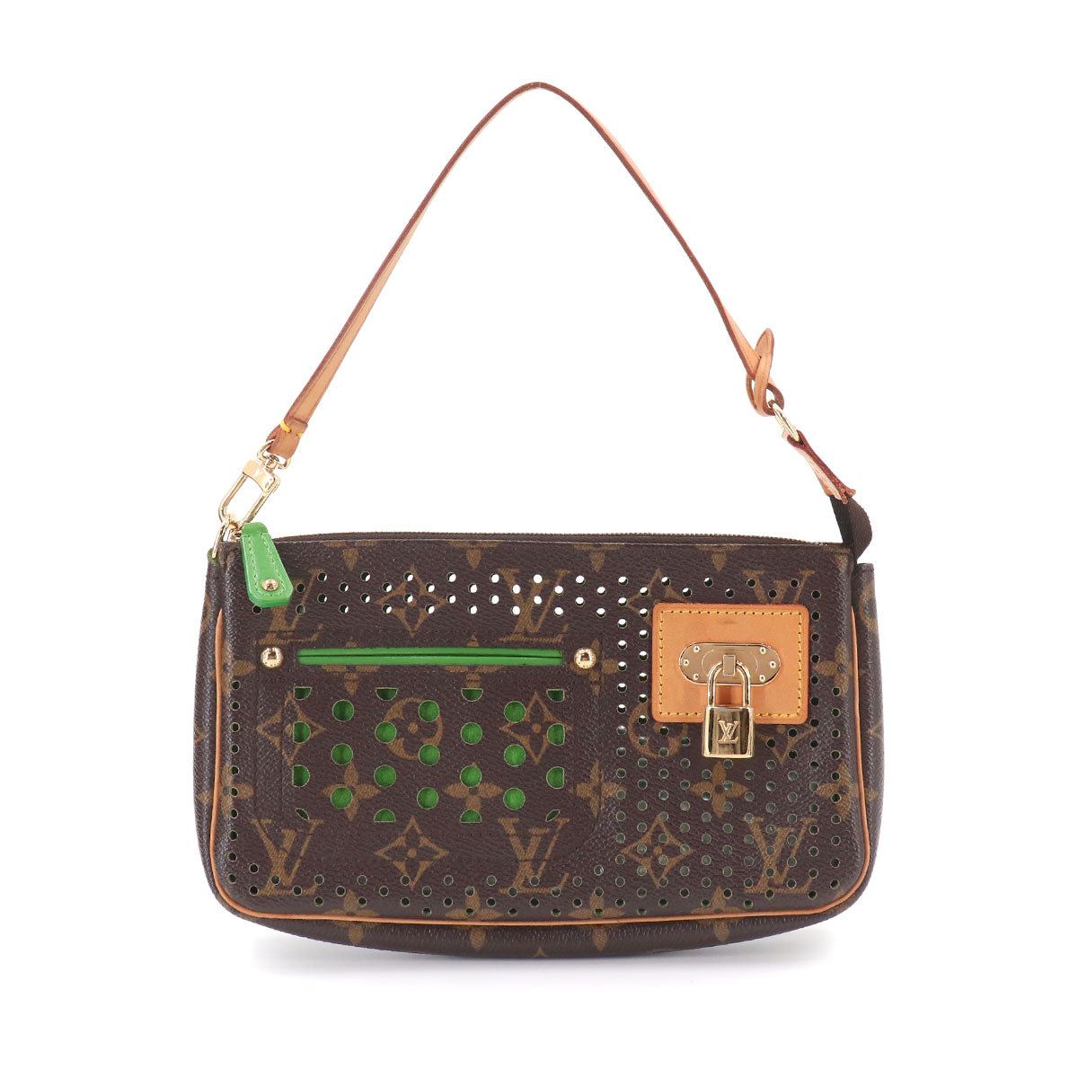 Monogram Perfo Pochette Accessories Hand Bag Vert M95184