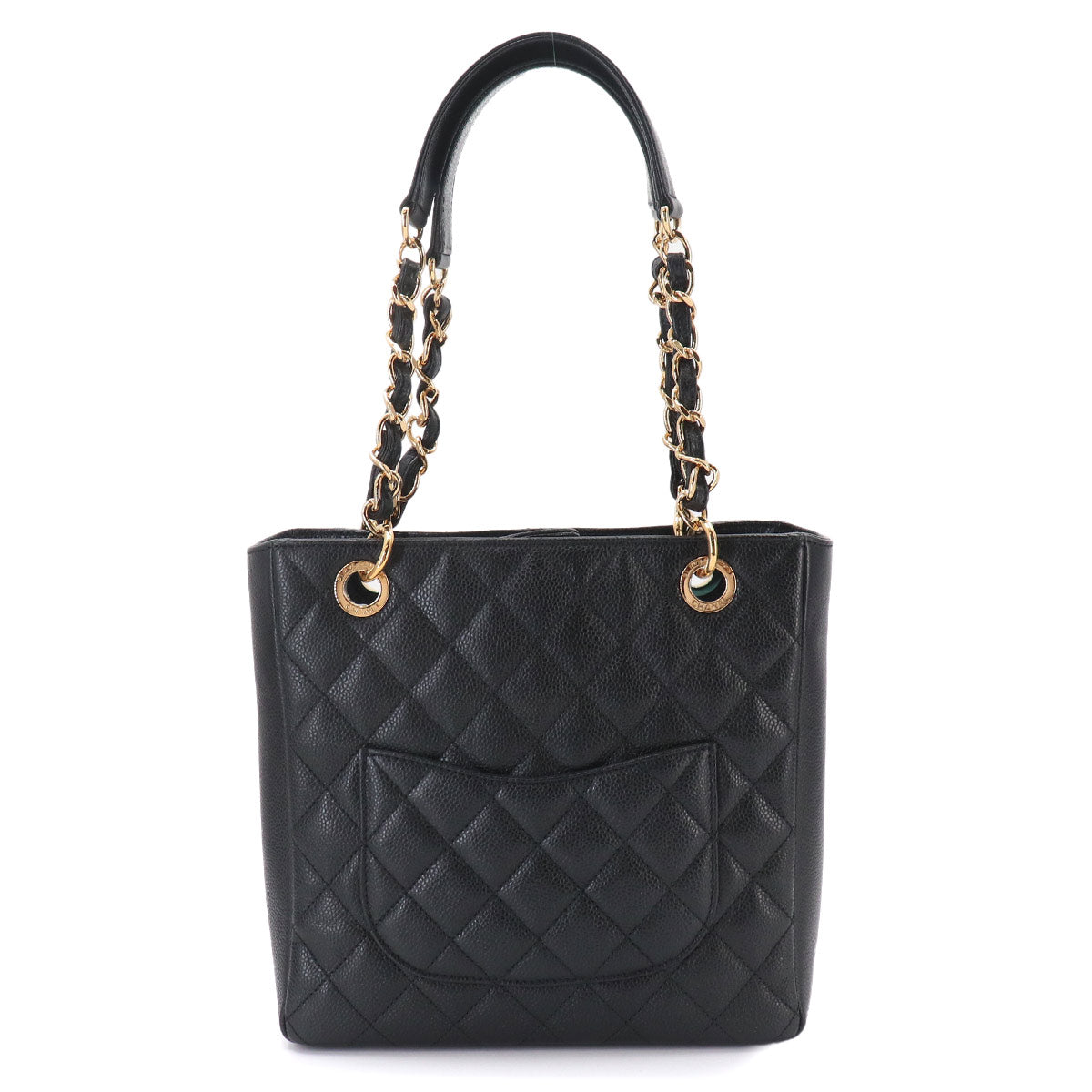 Matelasse PST Chain Tote Bag Leather Black A50994 Purse