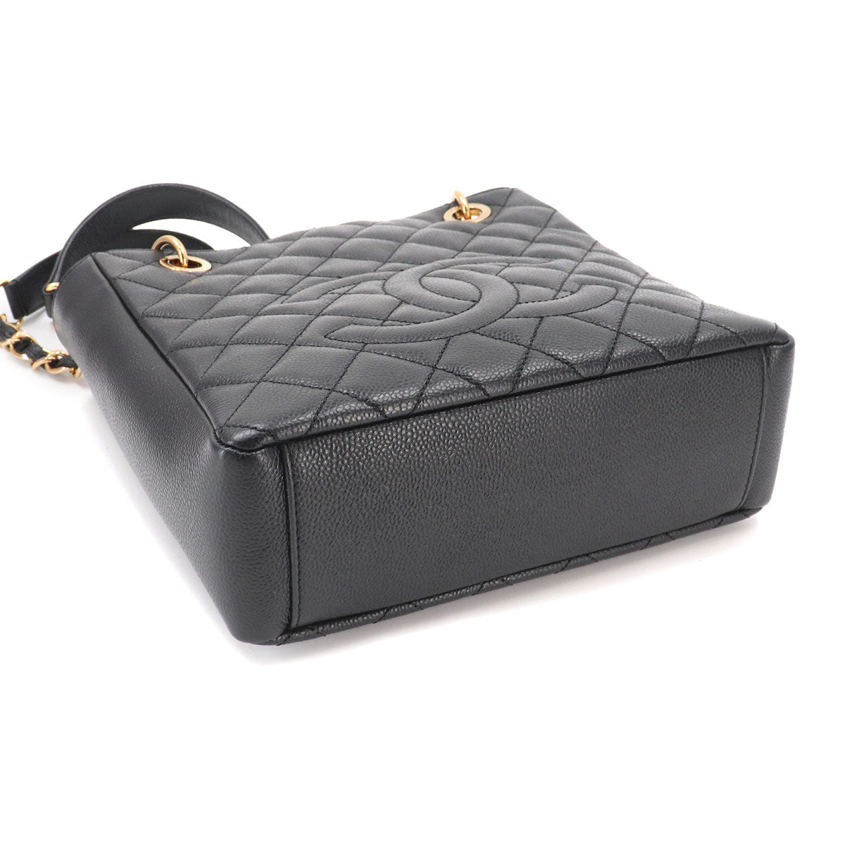 Matelasse PST Chain Tote Bag Leather Black A50994 Purse
