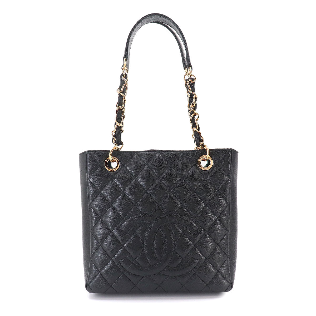 Matelasse PST Chain Tote Bag Leather Black A50994 Purse
