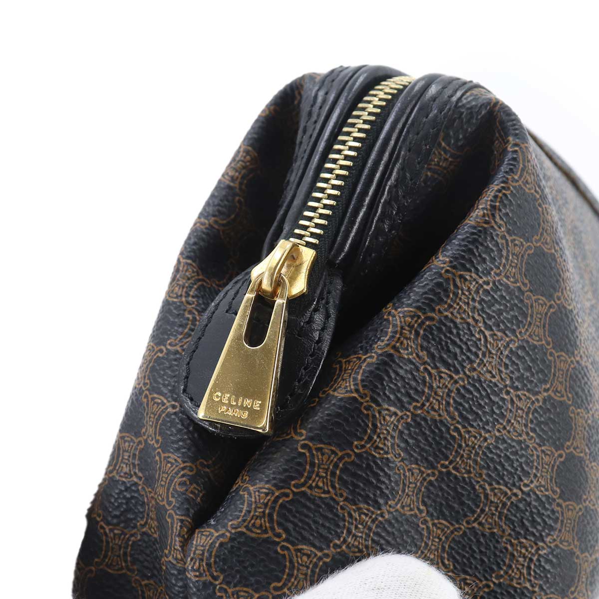 Macadam Pouch PVC Leather Black Vintage Purse