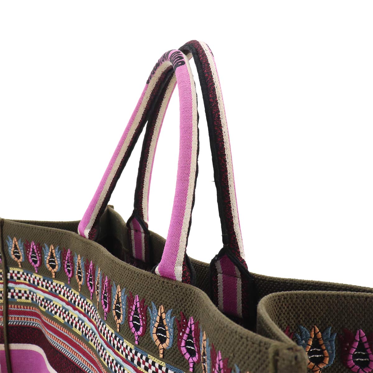 Book Tote Bag Large Canvas Botanical pattern Embroidery