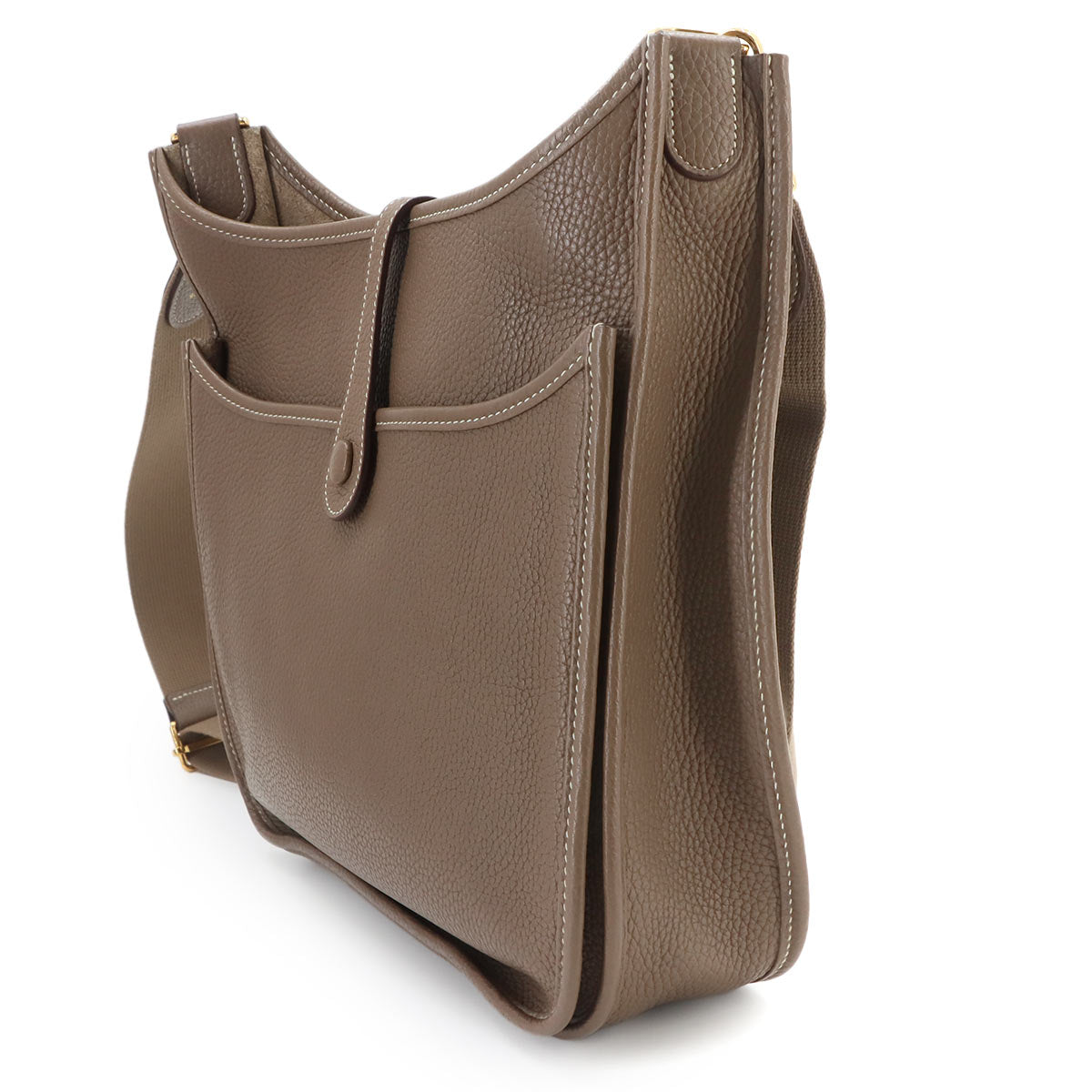 Everlyne 3 PM Shoulder Bag Taurillon Clemence Etoupe Purse