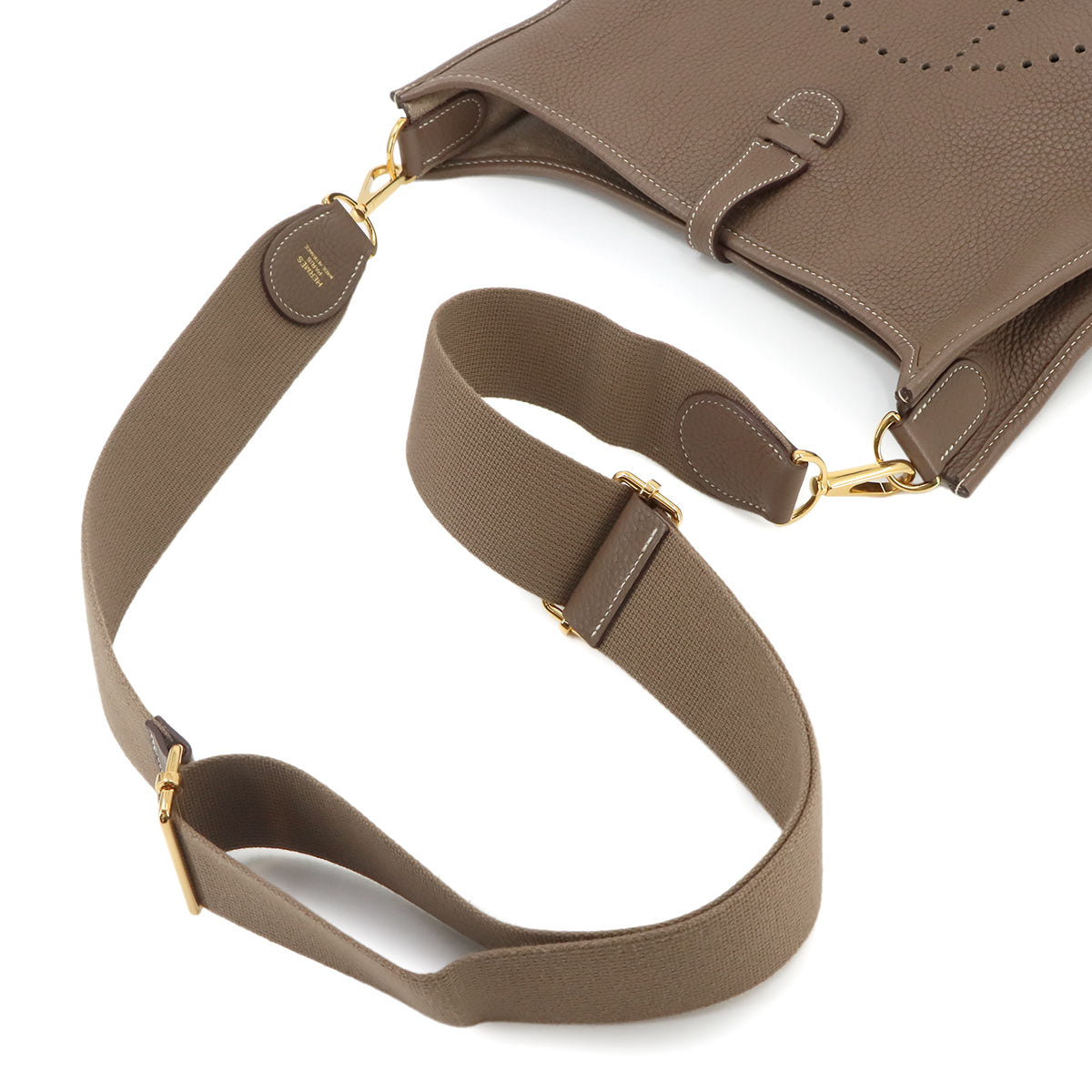 Everlyne 3 PM Shoulder Bag Taurillon Clemence Etoupe Purse