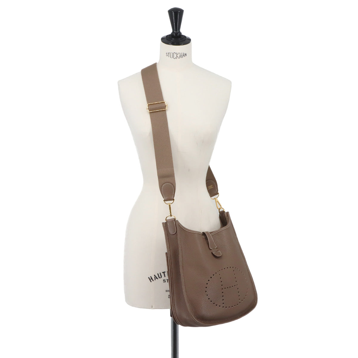 Everlyne 3 PM Shoulder Bag Taurillon Clemence Etoupe Purse