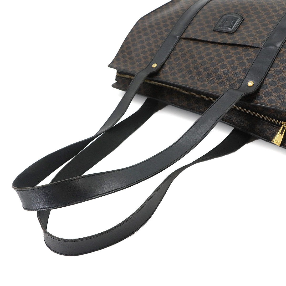 Macadam Tote Bag PVC Leather Black Brown Vintage Purse