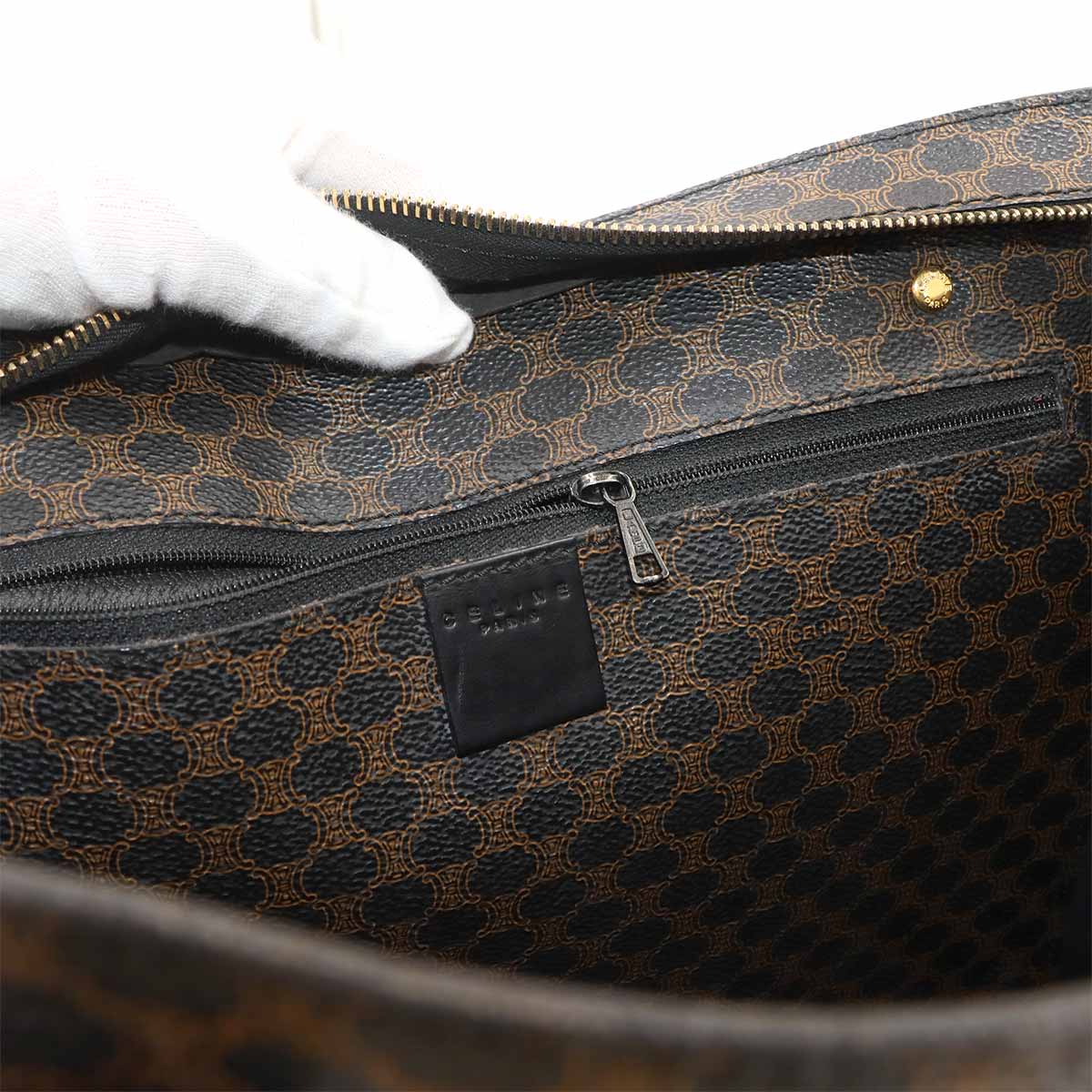 Macadam Tote Bag PVC Leather Black Brown Vintage Purse