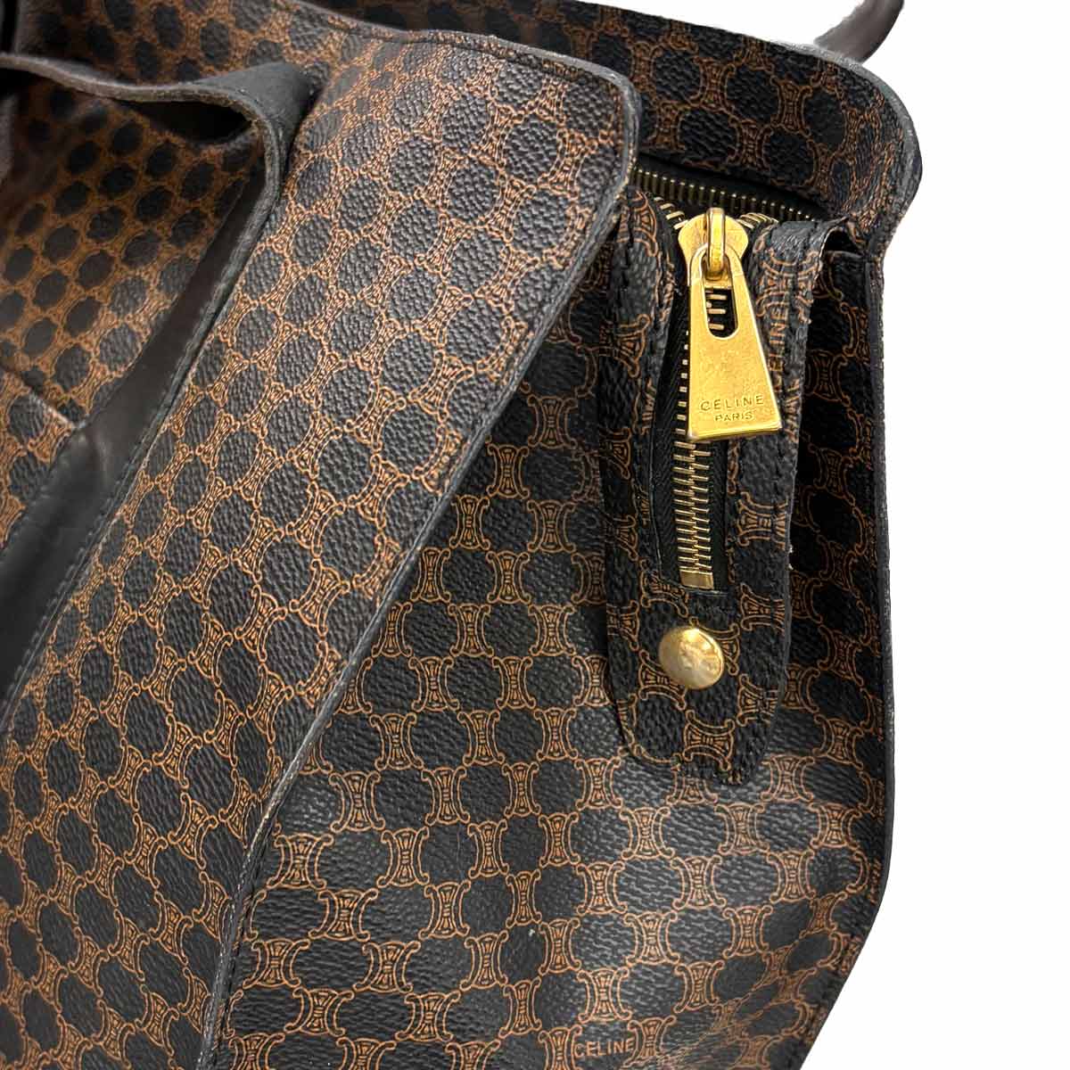Macadam Tote Bag PVC Leather Black Brown Vintage Purse