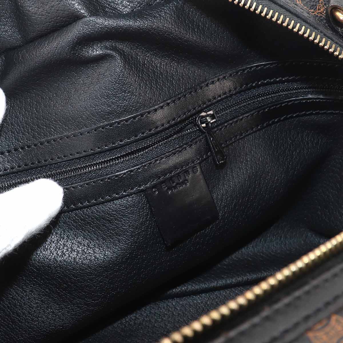 Macadam Hand Bag PVC Leather Black Brown Purse Vintage