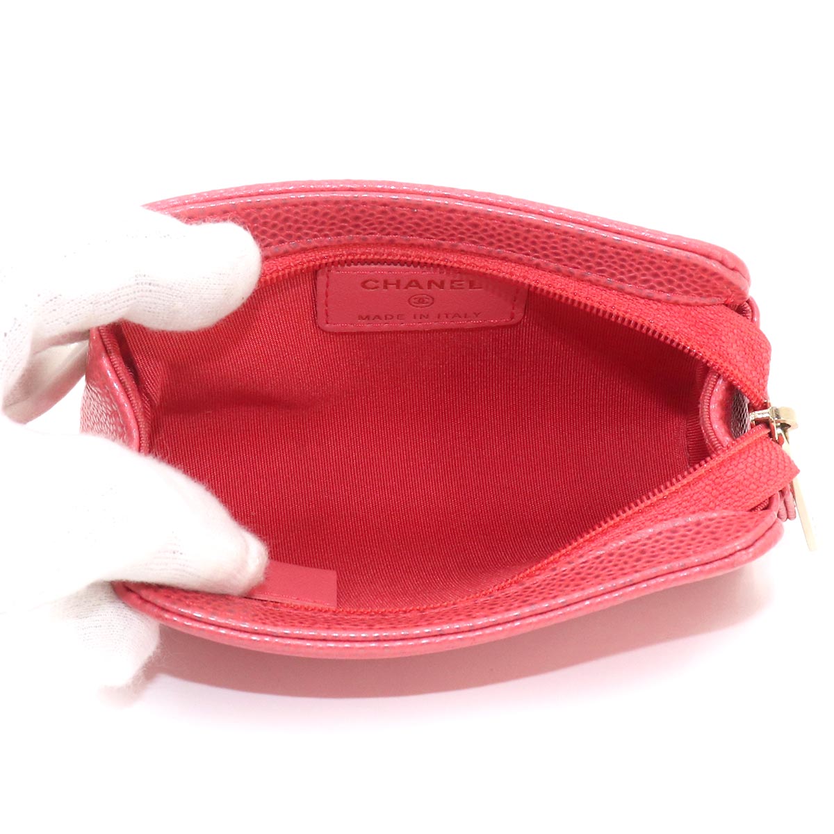 Pouch Leather Pink Purse Coco Mark