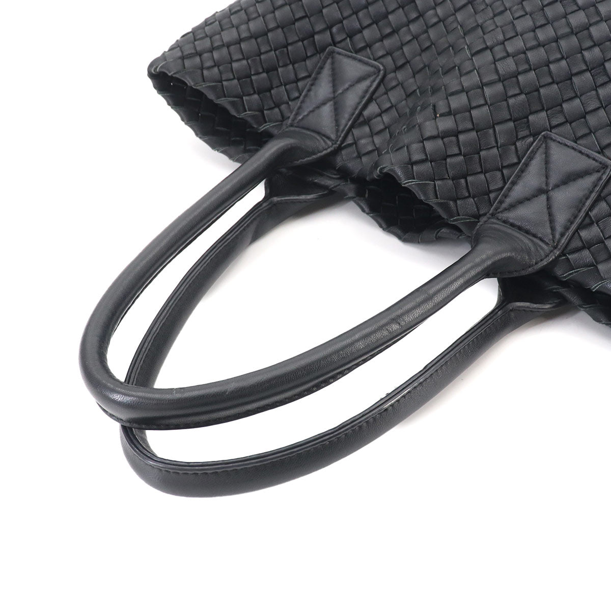 Intrecciato Cabas Tote Bag Leather Black Pouch Purse