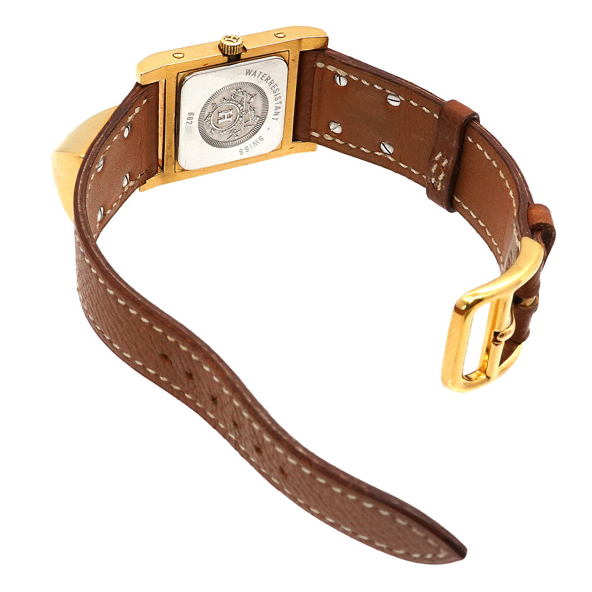 Medor Vintage pyramid Gold studs Quartz White Dial Ladies