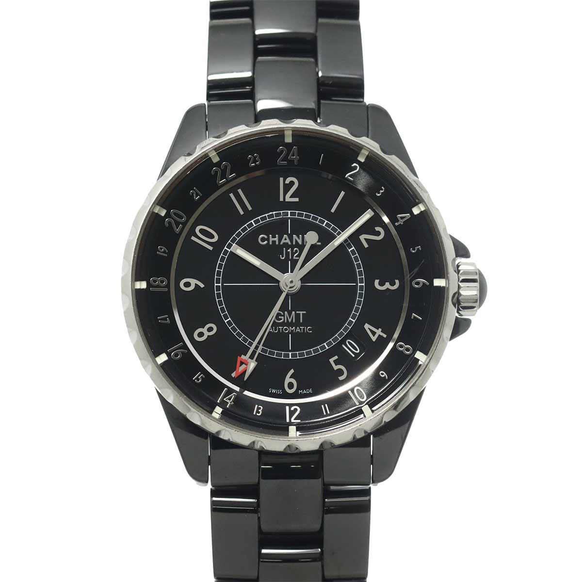 J12 GMT H3102 38mm Automatic Black Ceramic Mens Watch