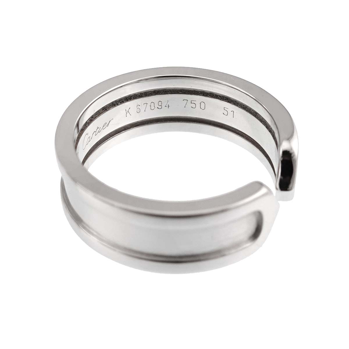C2 SM Ring 18K WG 750 Size51 5.5-5.75(US)