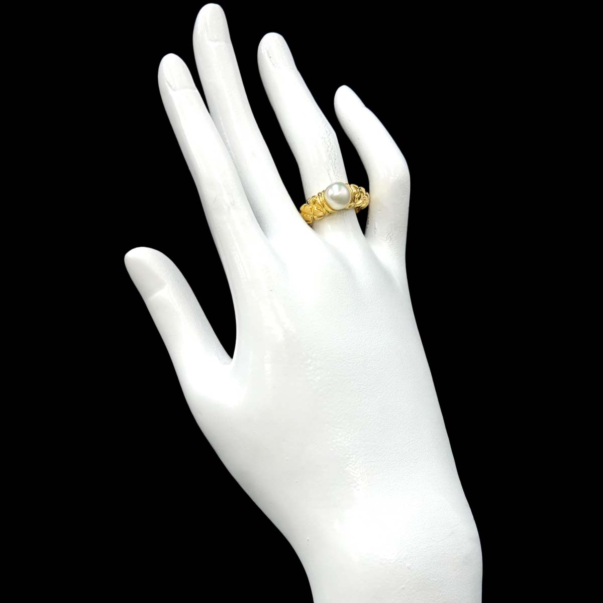 Akoya Pearl Ring 18K YG 750 Size5.75-6(US)