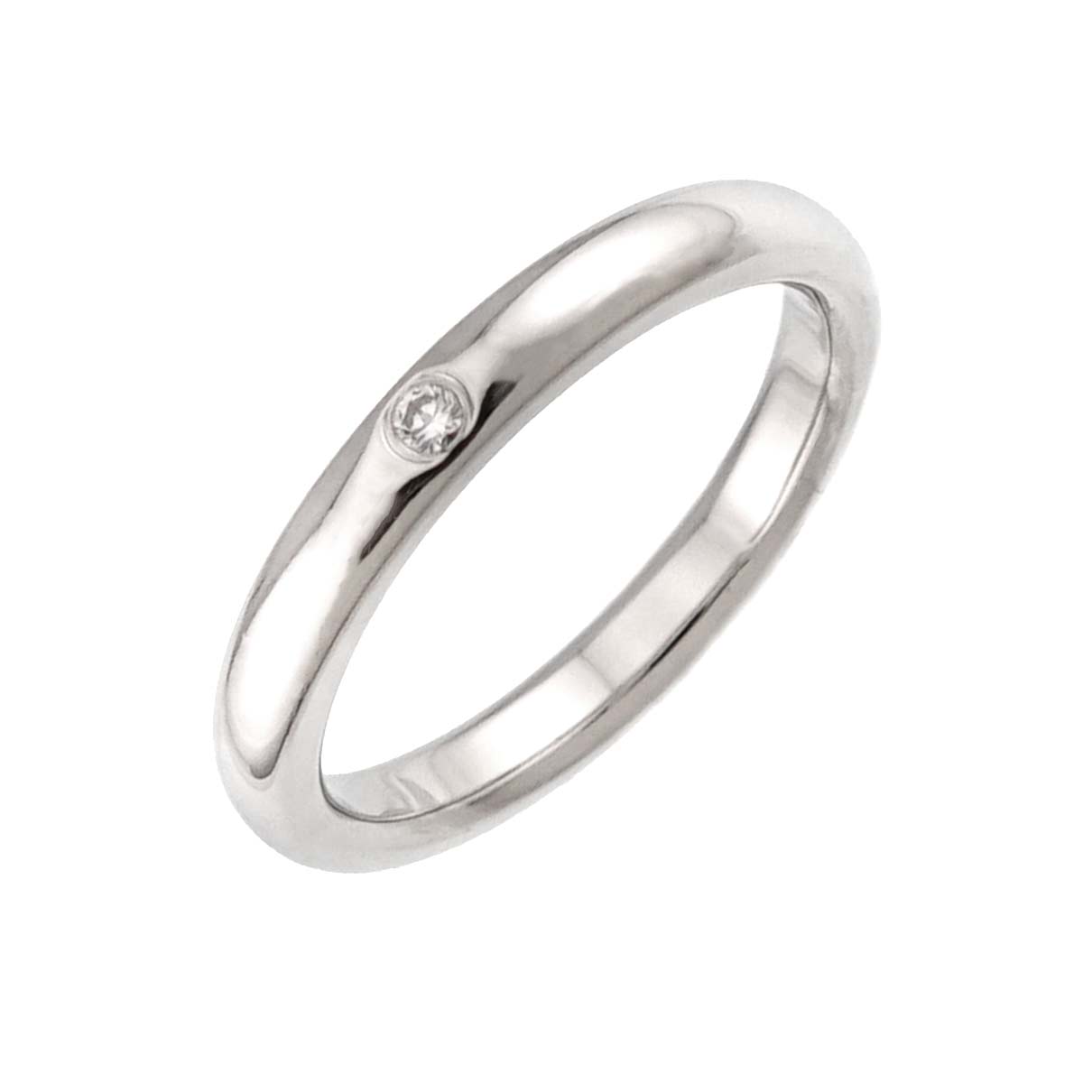 Stacking Band Ring Diamond 1P Platinum Size4.75-5(US)