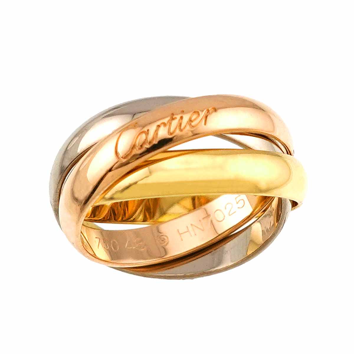 Trinity Ring 18K YG WG PG 750 Size48 4.5(US)