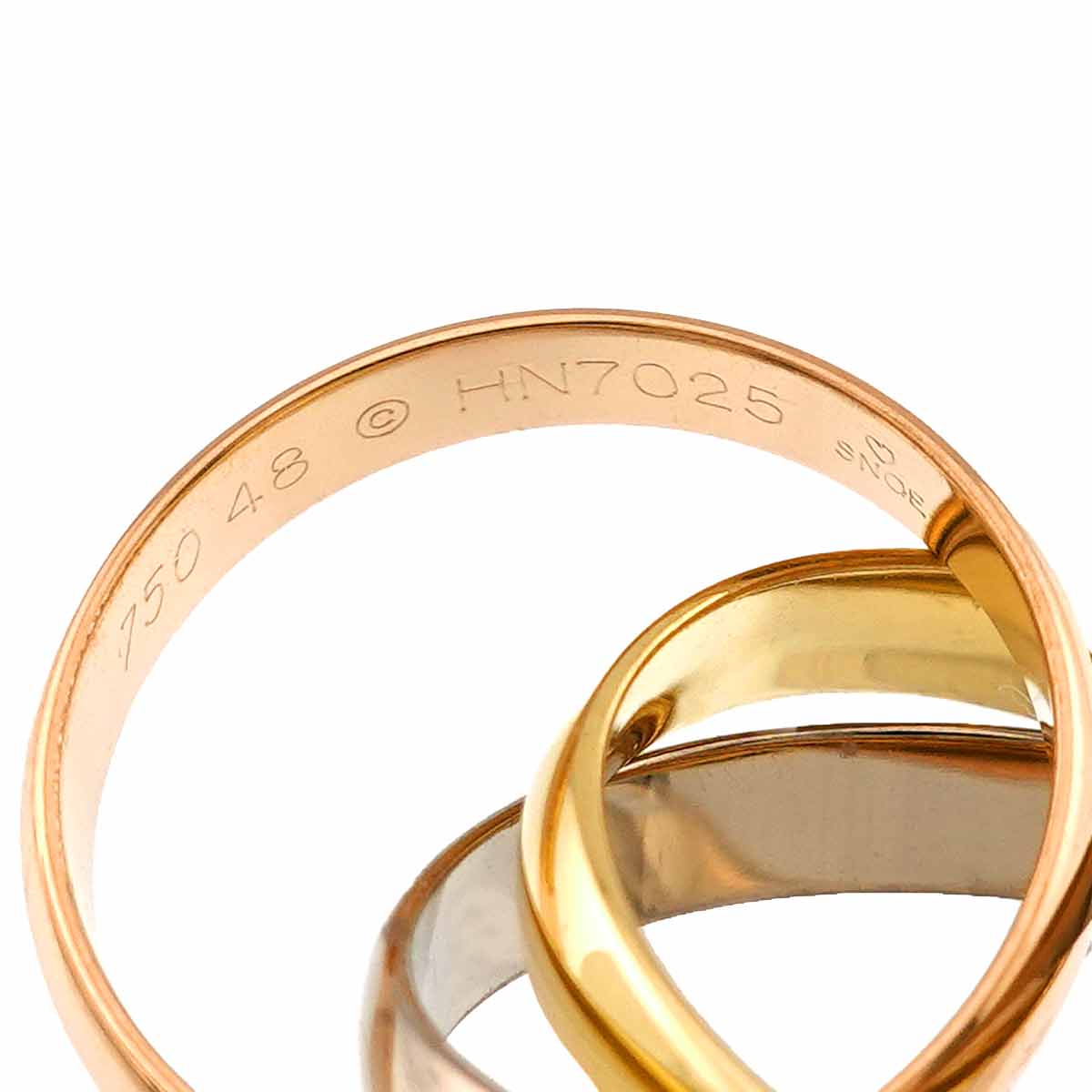 Trinity Ring 18K YG WG PG 750 Size48 4.5(US)