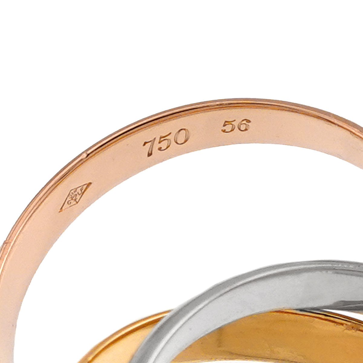 Trinity MM Ring 18K YG WG PG 750 Size56 7.5(US)