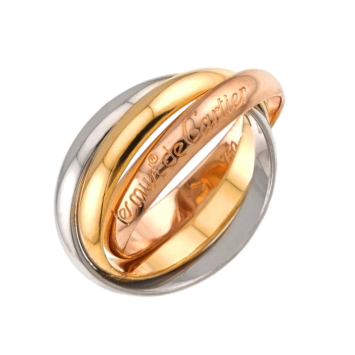 Trinity MM Ring 18K YG WG PG 750 Size56 7.5(US)