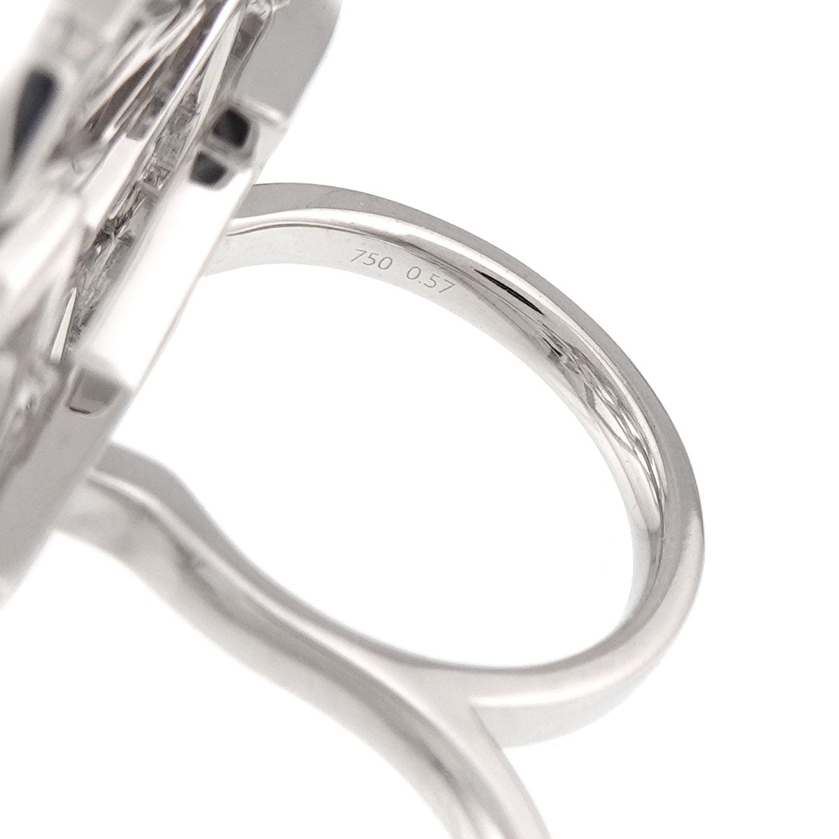 Diamond 0.57ct Ring 18K White Gold 750 Size5.5-5.75(US)