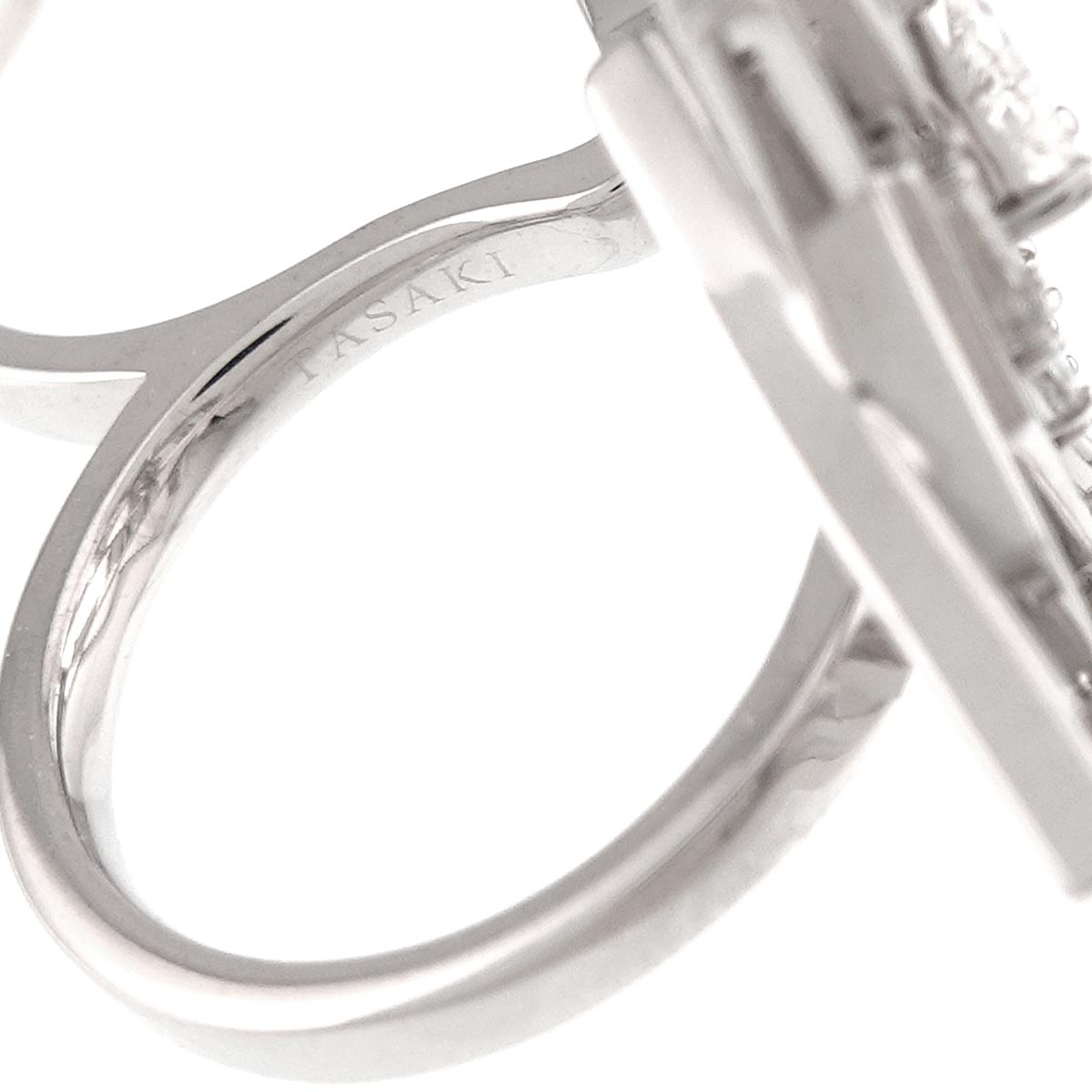 Diamond 0.57ct Ring 18K White Gold 750 Size5.5-5.75(US)