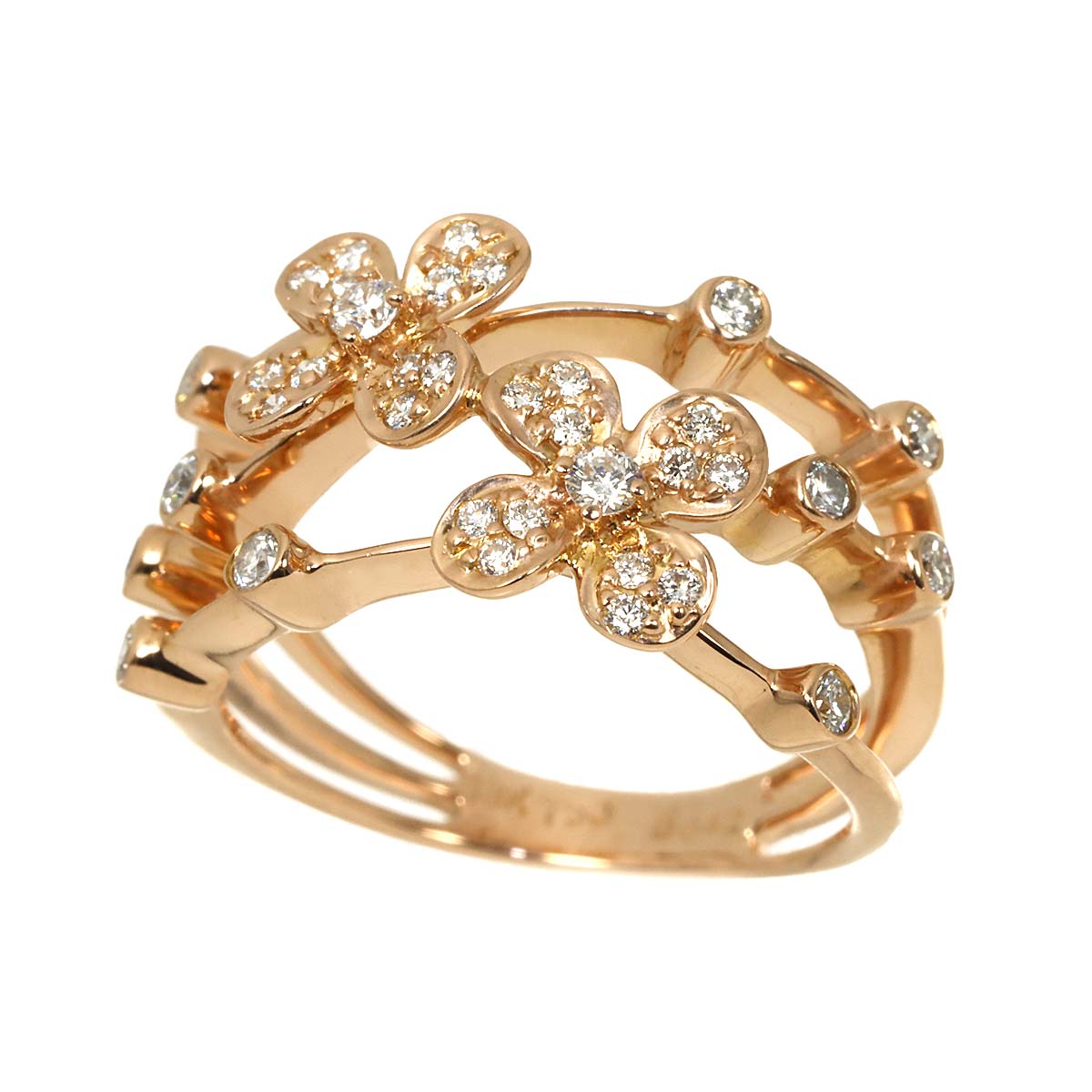 Diamond 0.42ct Ring 18K PG 750 Size6(US)