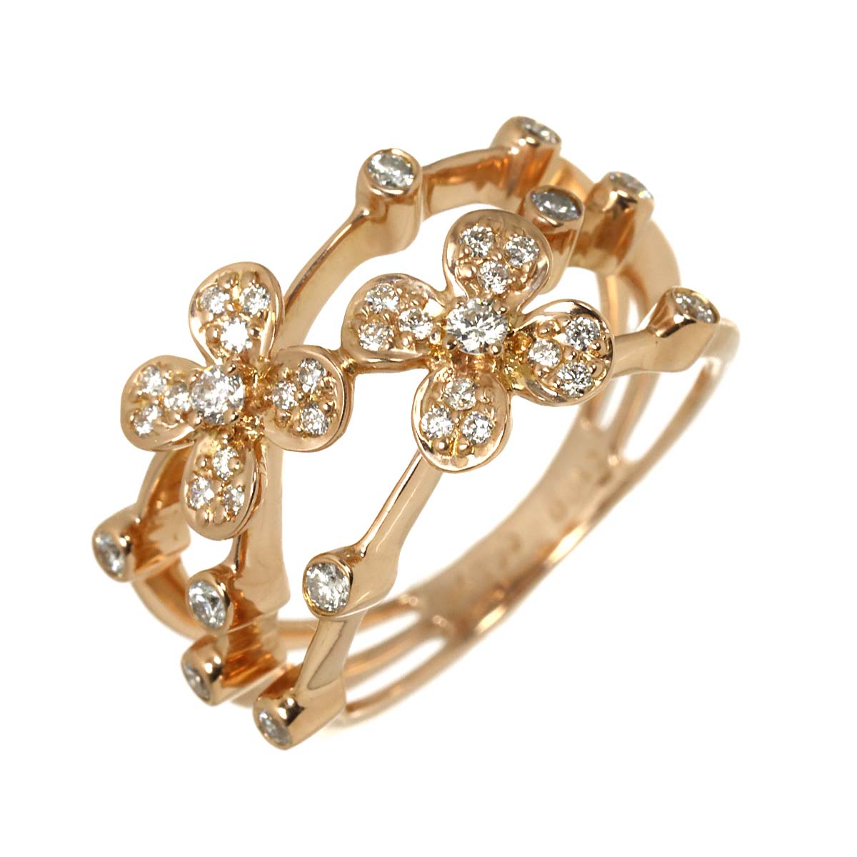 Diamond 0.42ct Ring 18K PG 750 Size6(US)