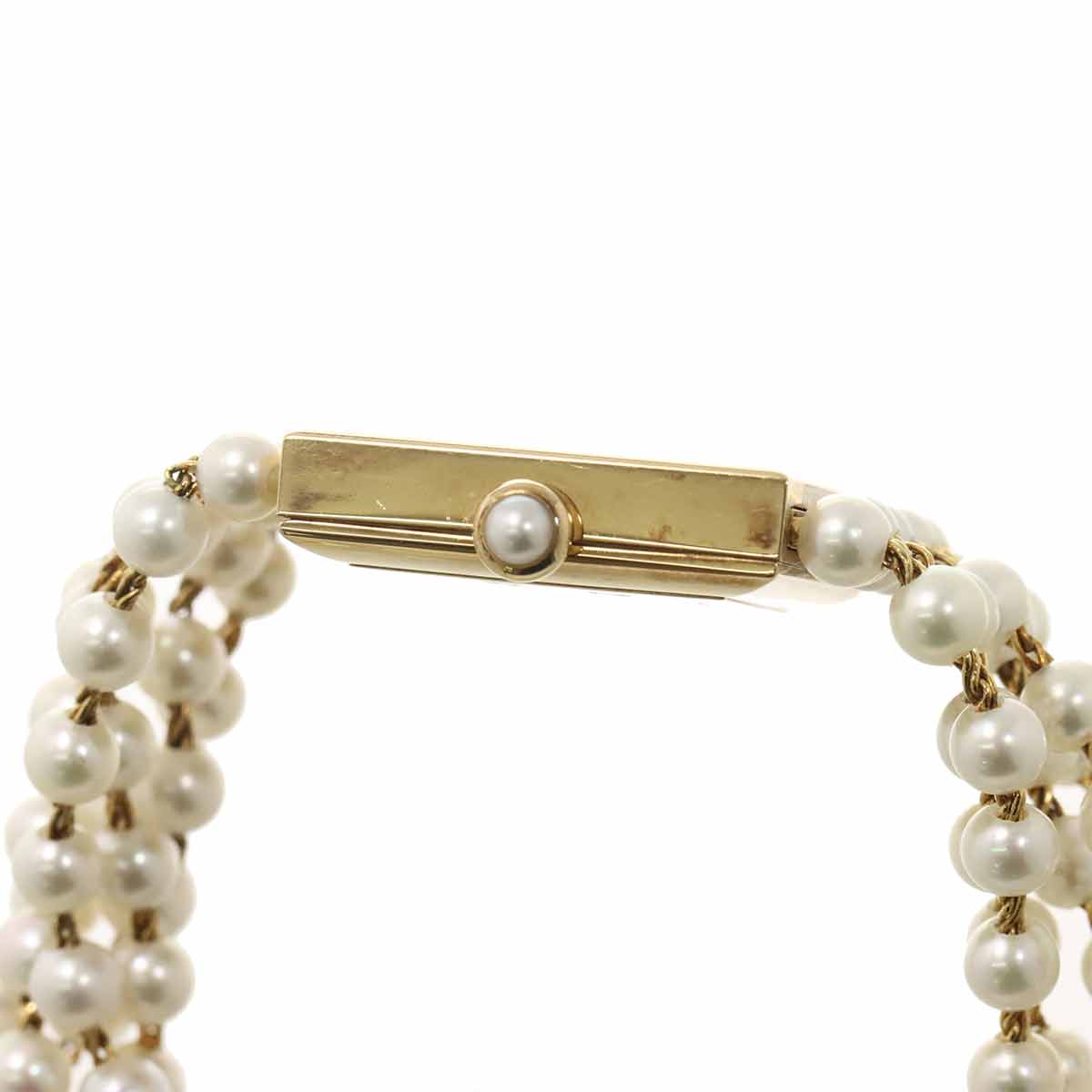 Mademoiselle Pearl Bracelet H0007 750 YG White Dial Ladies