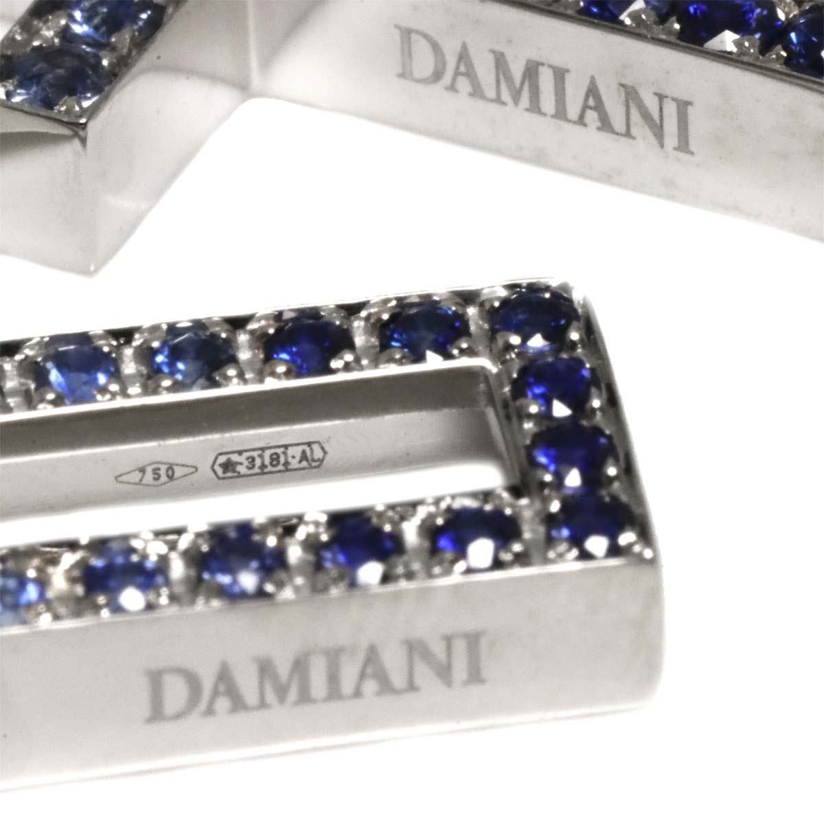 Belle Epoque Sapphire Diamond Cross Necklace 18K White Gold 750