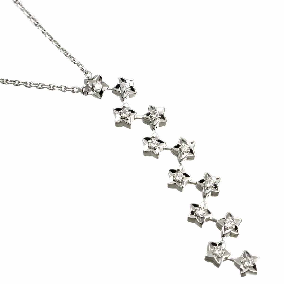 Comet Diamond Necklace 18K White Gold 750