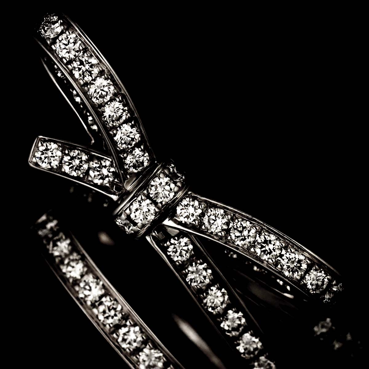 CHANEL Ruban Diamond Ring 18K WG White Gold 750 Sise57 7.75-8(US)