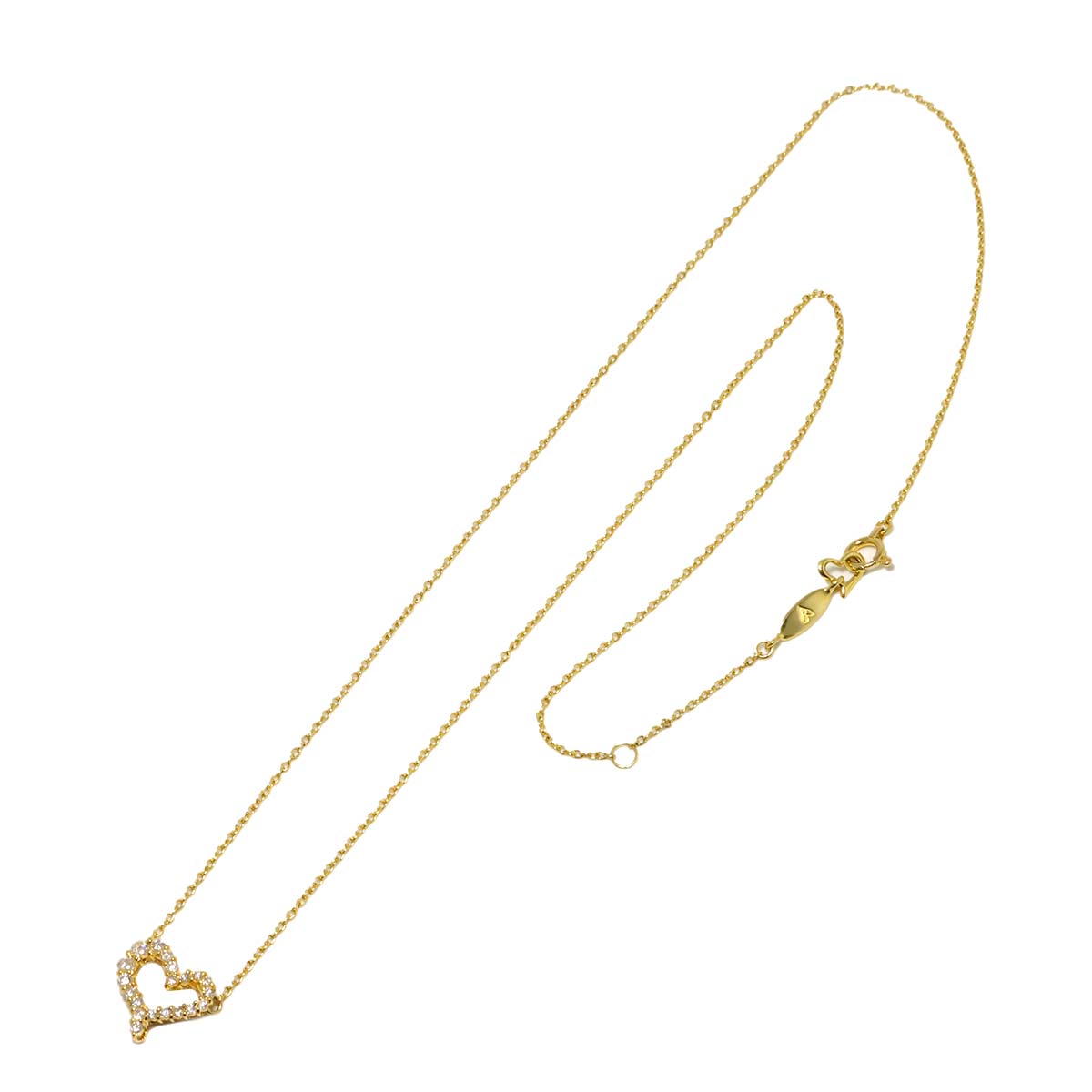 Heart Diamond Necklace 18K Yellow Gold 750