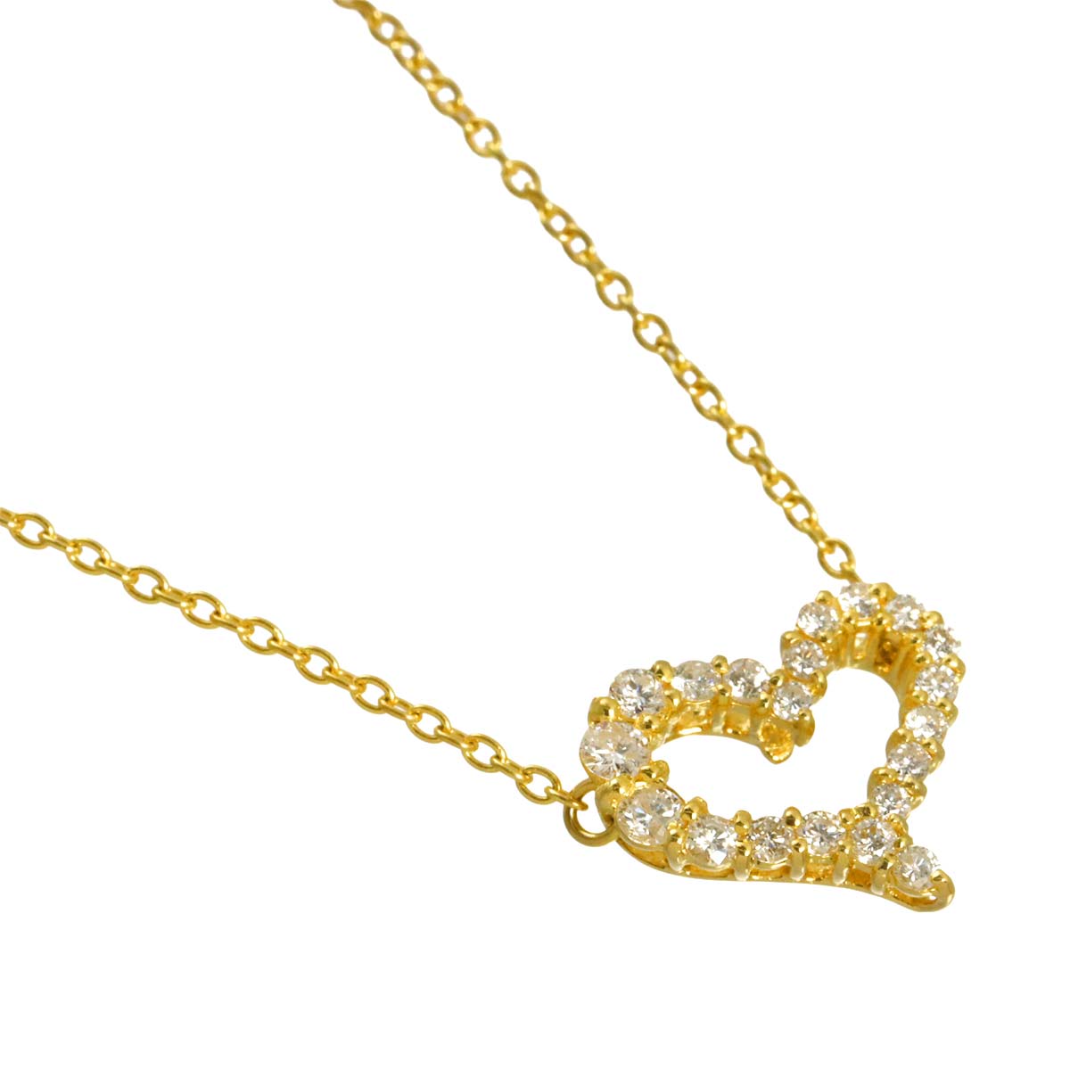 Heart Diamond Necklace 18K Yellow Gold 750
