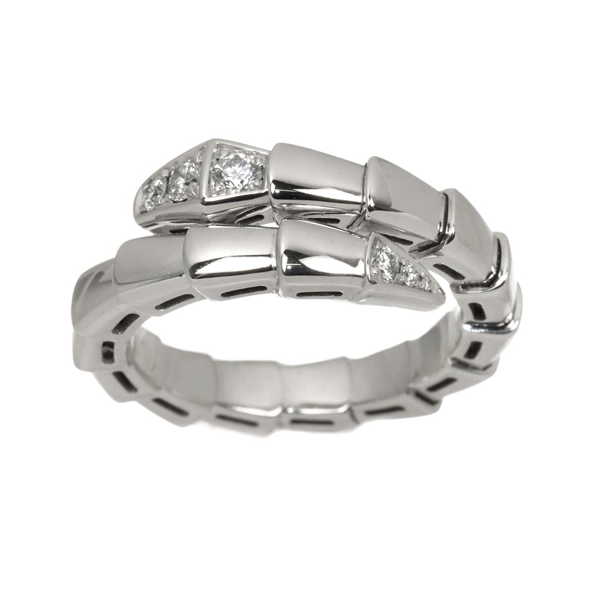 Serpenti Viper Diamond Ring 18K WG 750 size48-50 4.75-5(US)