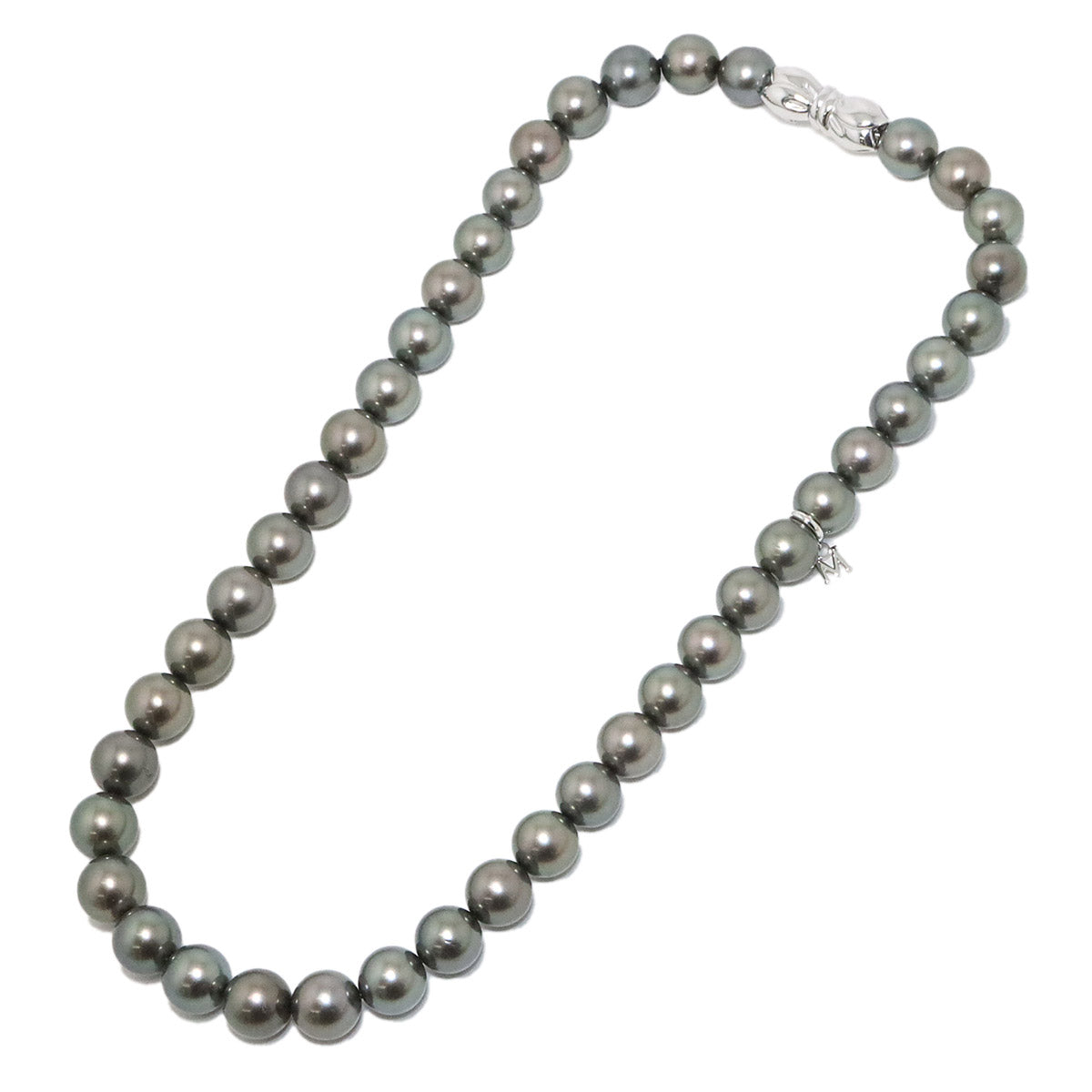 Black Pearl 9.6-9.2mm Necklace 18K WG 750