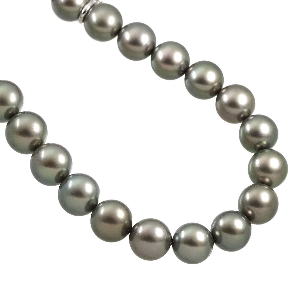Black Pearl 9.6-9.2mm Necklace 18K WG 750