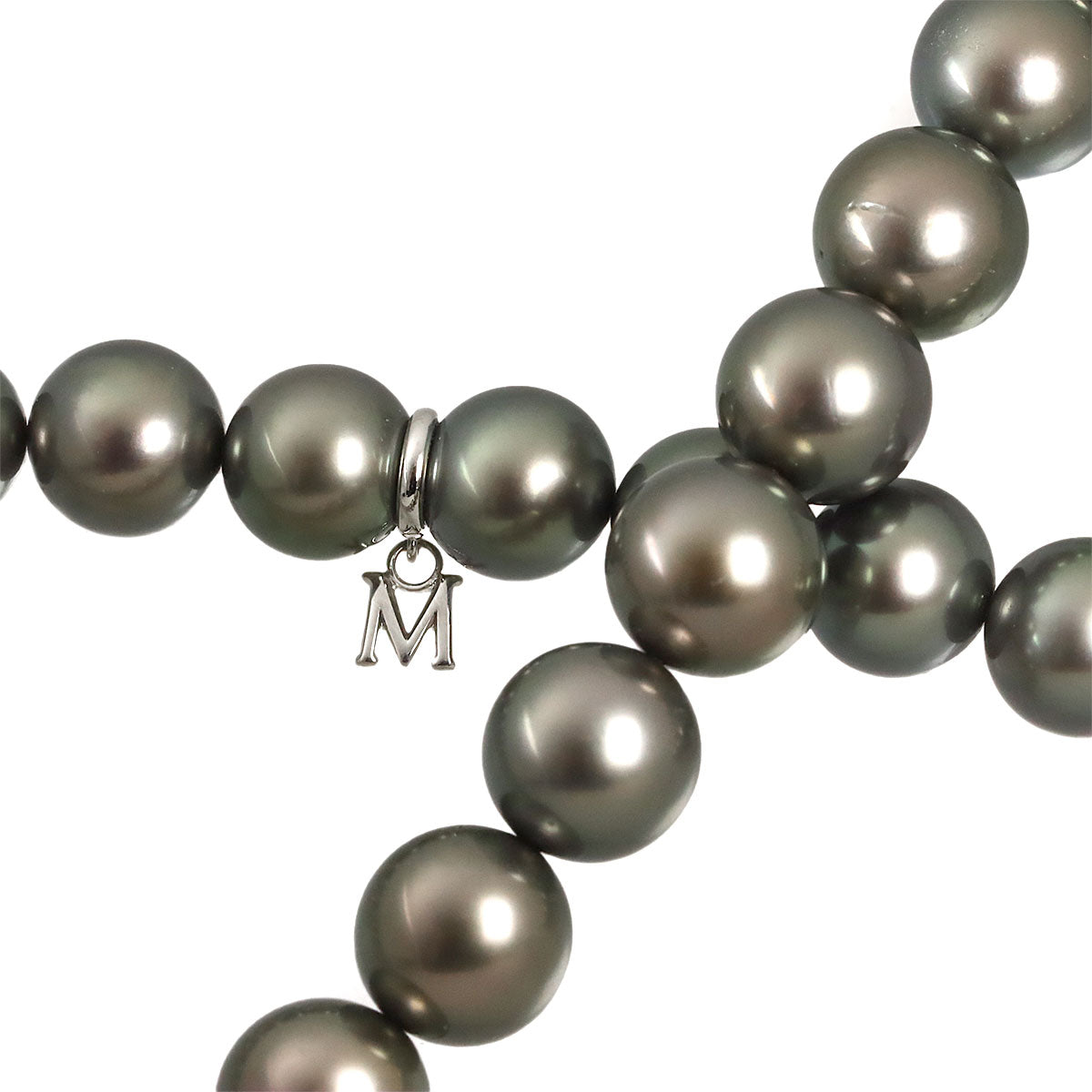 Black Pearl 9.6-9.2mm Necklace 18K WG 750